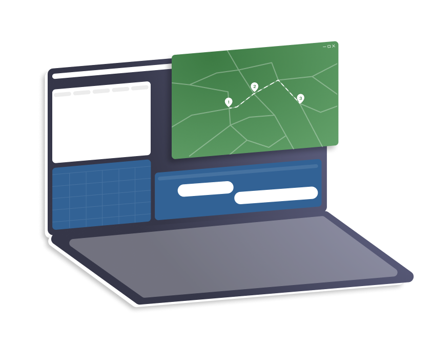 Illustration der tegosgroup Software, optimiert für effiziente Containerdienste